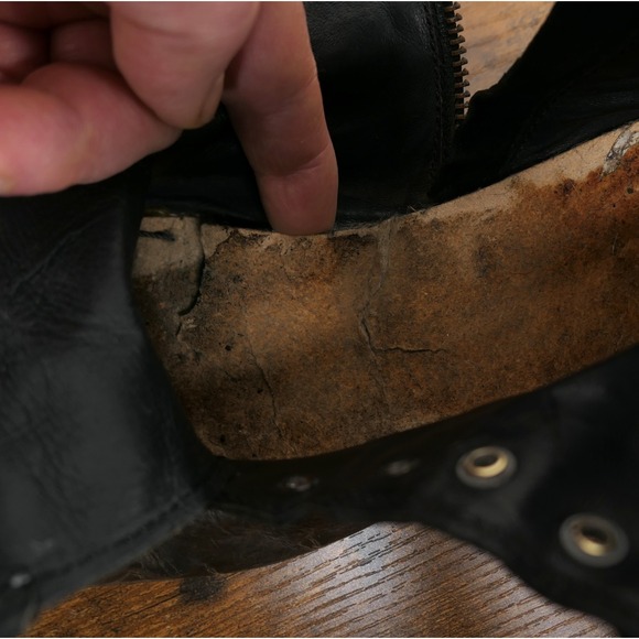 Allsaints Distressed 7" Side Zip Leather Boots Men's 10 Combat Biker *READ* - Picture 14 of 16